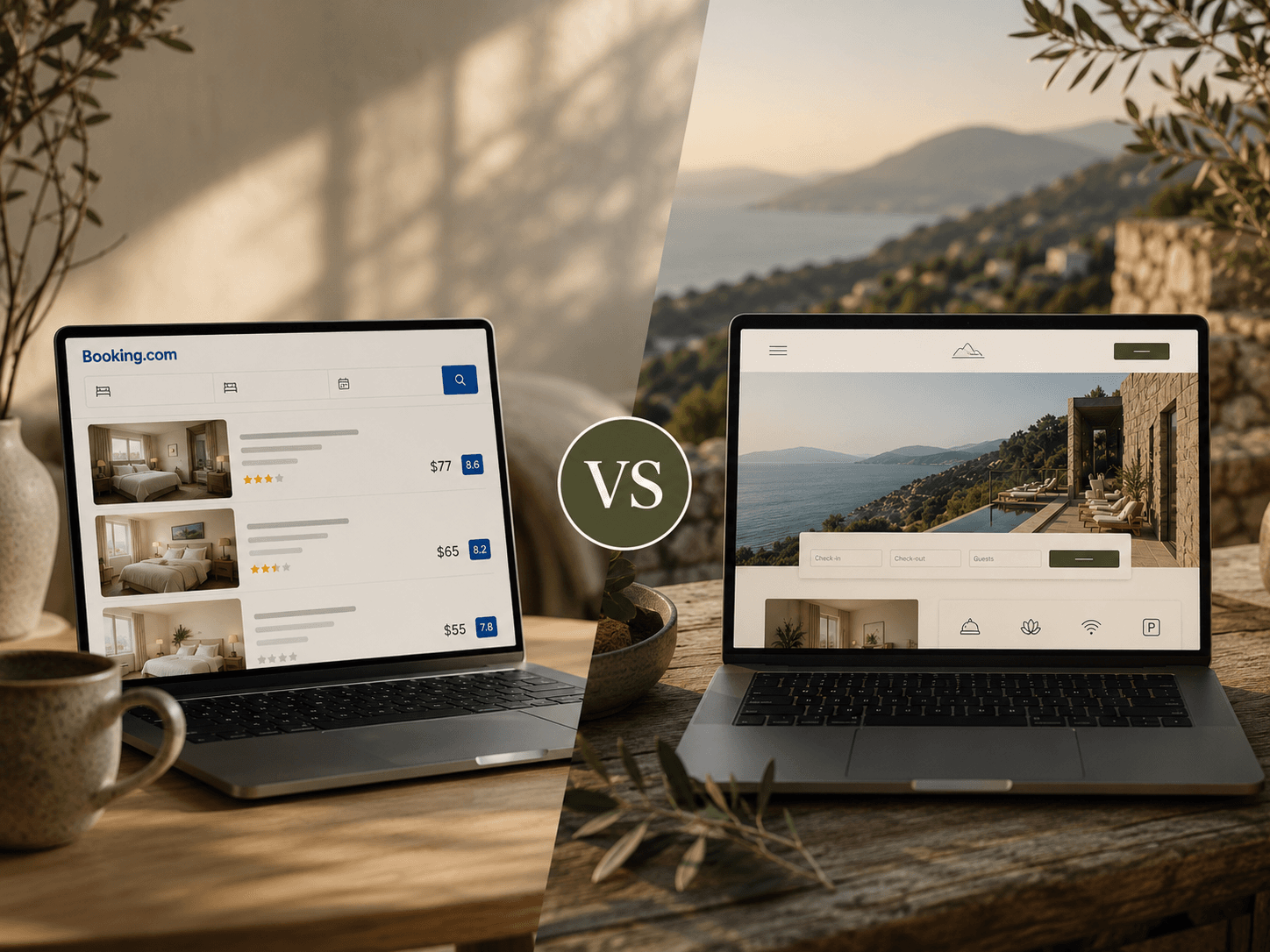 booking vs our site